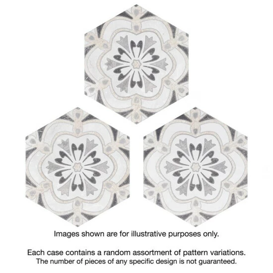 Cheapest βοΈ Merola Tile Mazzo Hex Deco Ruffle 8.5" X 9.75" Porcelain Floor And Wall Tile π - Image 5