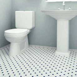 Brand new π Merola Tile Spiral Blue And White 12.5" X 12.5" Porcelain Mosaic Tile π