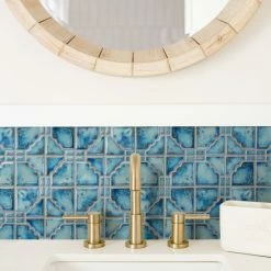 Flash Sale ✔️ Merola Tile Moonbeam Diva Blue 11.75" X 11.75" Porcelain Mosaic Tile ⭐