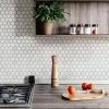 Discount 🔥 Merola Tile Flo 2" Hex White 11"x12 .5" Porcelain Mosaic 🧨