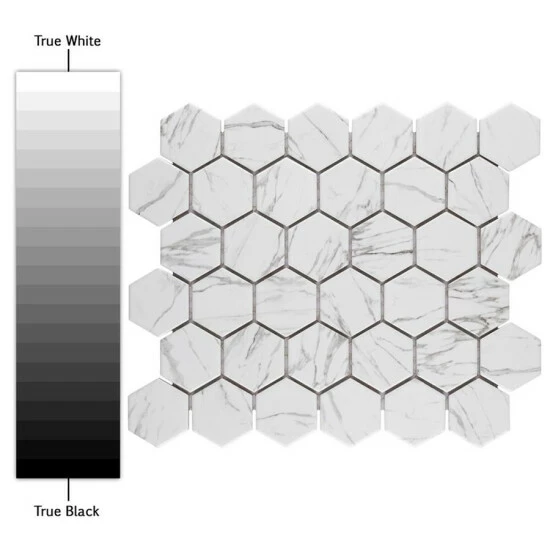 Discount π₯ Merola Tile Flo 2" Hex White 11"x12 .5" Porcelain Mosaic 𧨠- Image 4