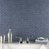 Brand new 🤩 Merola Tile Hudson Penny Round Denim Blue 12" X 12.63" Porcelain Mosaic Tile 🤩