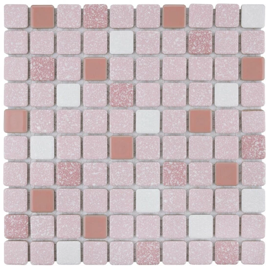 Budget π Merola Tile Crystalline Square 11.75" X 11.75" Pink Porcelain Mosaic Tile π