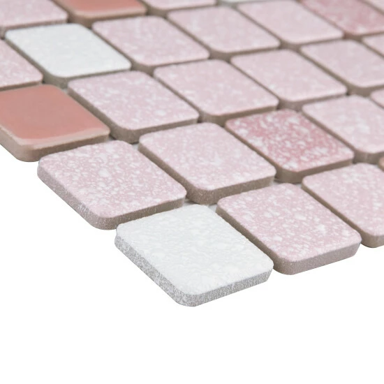 Budget π Merola Tile Crystalline Square 11.75" X 11.75" Pink Porcelain Mosaic Tile π - Image 2