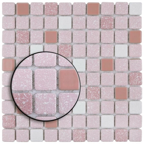 Budget π Merola Tile Crystalline Square 11.75" X 11.75" Pink Porcelain Mosaic Tile π - Image 4