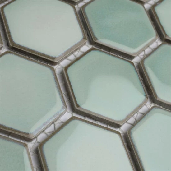 Deals π Merola Tile Hudson 2" Due Hex Mint Green 12.50" X 11.25" Porcelain Mosaic β - Image 6