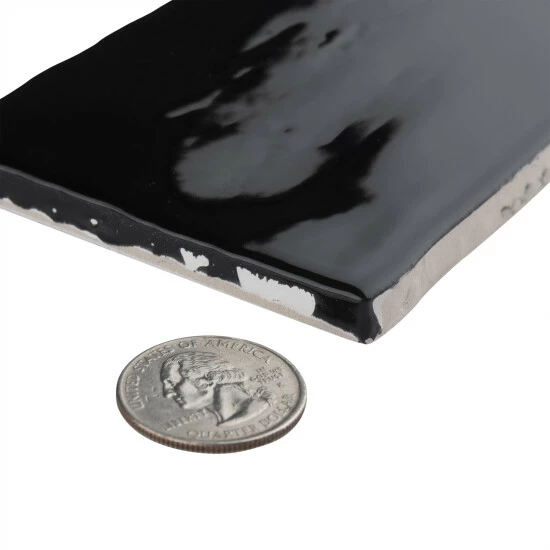 Best Pirce π Merola Tile Castillo Black 3" X 12" Ceramic Wall Tile - Sample (3" X 12") π - Image 3