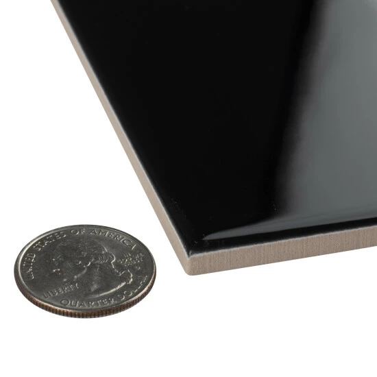 Outlet π Merola Tile Crown Heights 3" X 6" Glossy Black Ceramic Wall Tile π - Image 5
